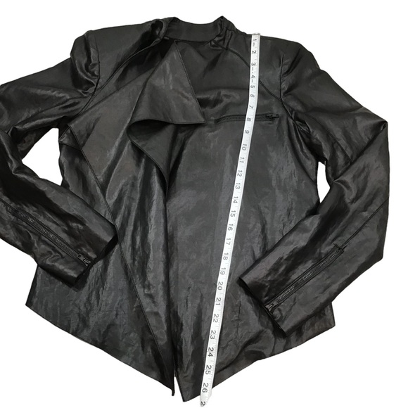 GUESS - Faux Leather Moto Jacket - Black Size M - Picture 6 of 16